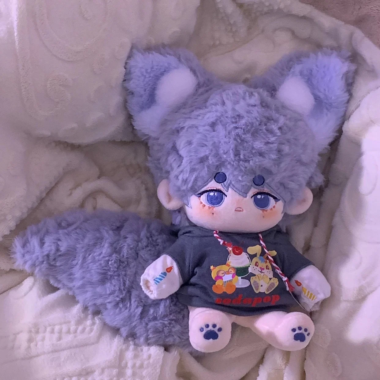 

Cute Koukou Animal Beast Ear Tail 20cm Plush Stuffed Cartoon Doll Body No Attribute Cosplay Skeleton Toys Plushie Kpop Star Toy