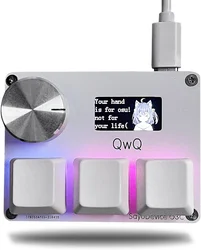 Enhanced Pink Switch Keyboard with Knob, Screen, and Shortcut Functions (WHITE)