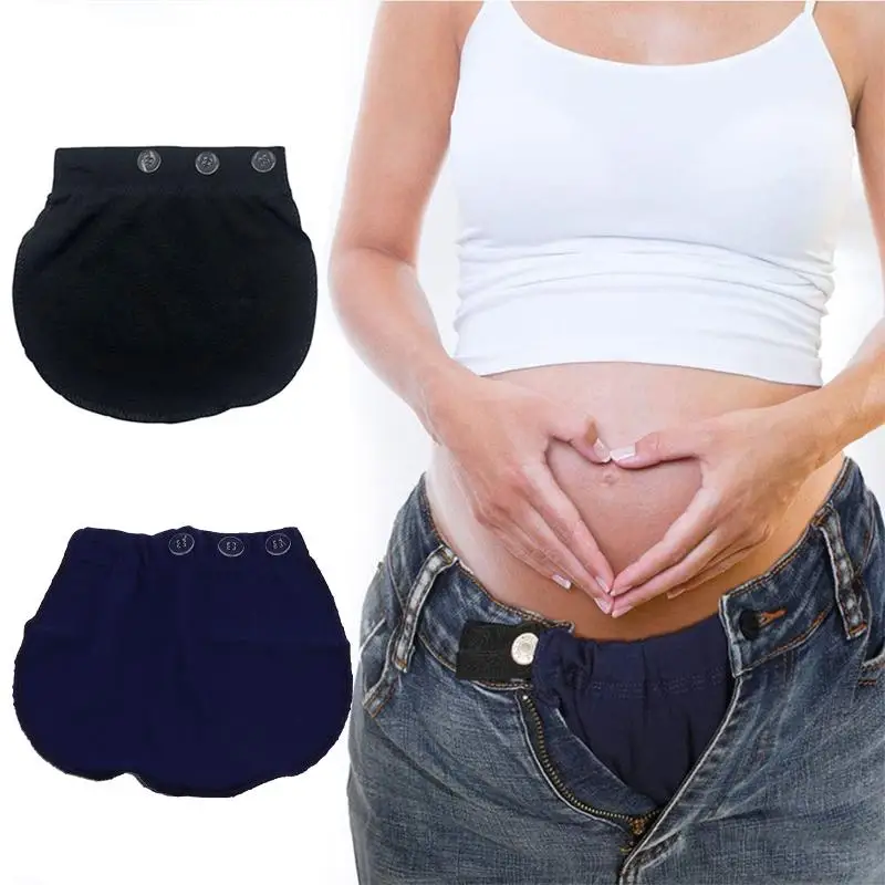 D55E Adjustable Elastic Pants Belt Extension Buckle Button Lengthening Extended for Pregnancy Pregnant Women Supplies
