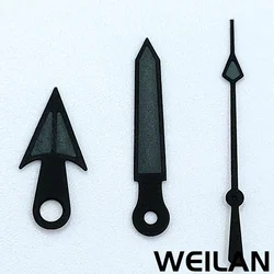 Silver, Red, Blue, Rose Gold & Black Watch Hands with Green Luminous Accents (Black Gray)