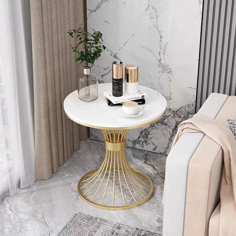 Modern Living room marble coffee table INS Round small Sofa side table balcony Coffee Corner hall negotiation reception table