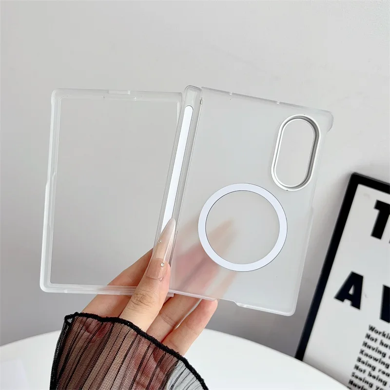 Luxury Solid Colors Frosted Translucent Magnetic Phone Case - Shockproof Protective Cover