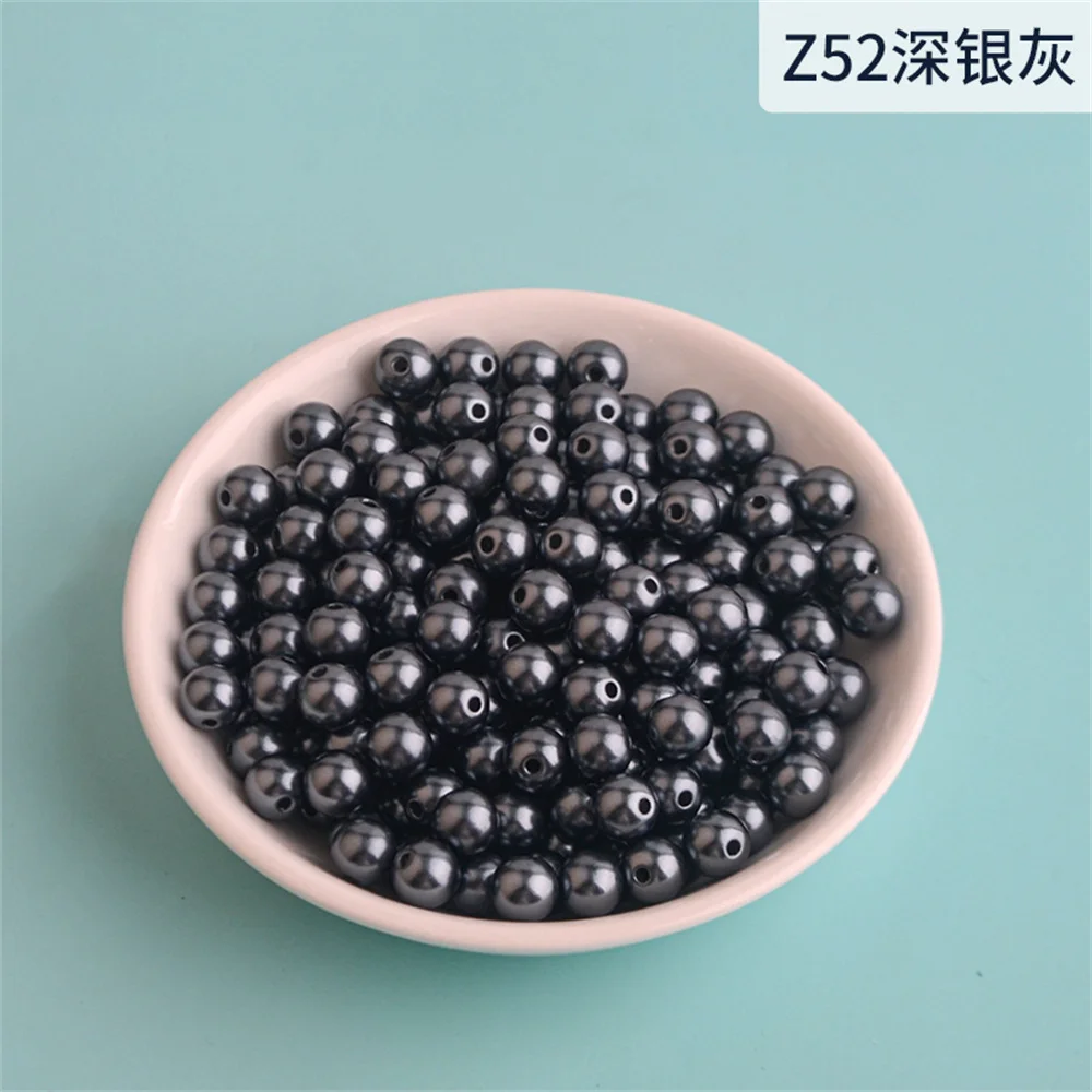 3mm-12mm 믹스 사이즈 퓨어 화이트/진주 직선 구멍 바느질 및 보석 만들기위한 라운드 모조 플라스틱 진주 비즈