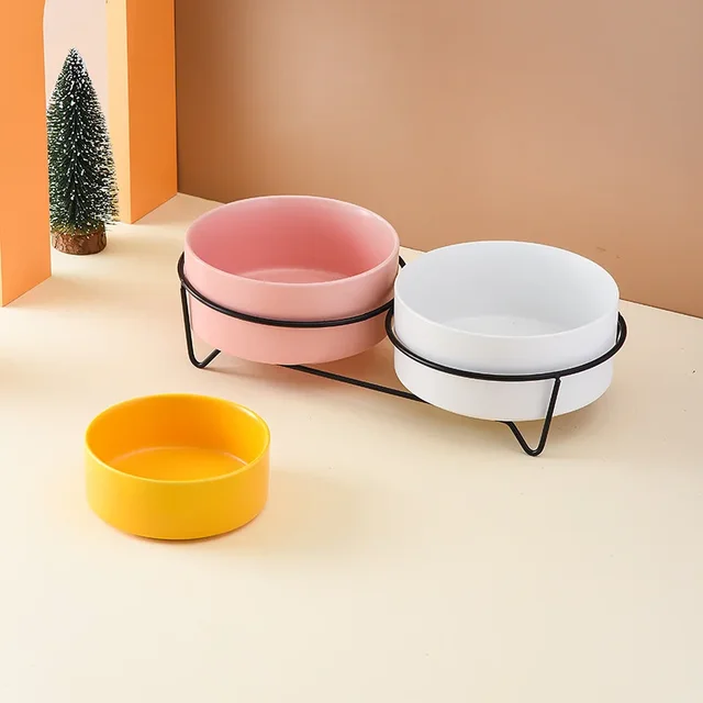 1800ml Dogs Food Water Bowls with Stand Cat Ceramic Eating Drinking Feeders Pet Nordic Large Capacity Elevated Feeding Supplies 3