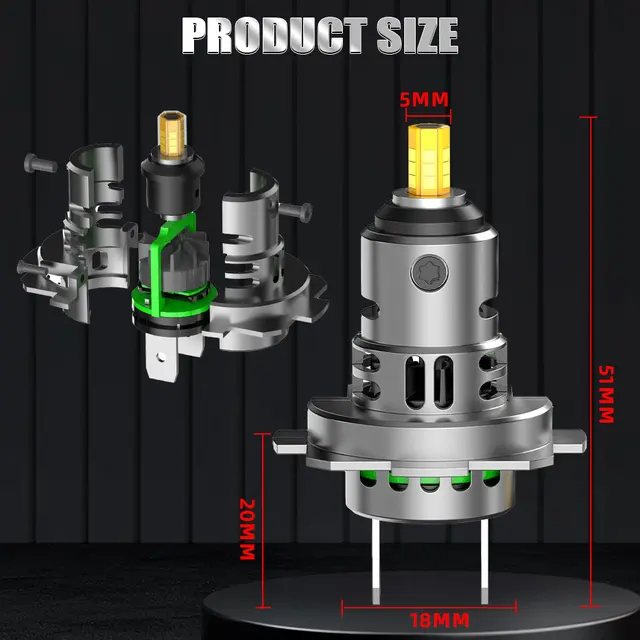3D H7 LED Car Headlight Bulb Canbus 2200W 3000000LM Led Light for Car 360 Turbo LED Mini HeadLamp Size Wireless with Fan 6000K 6