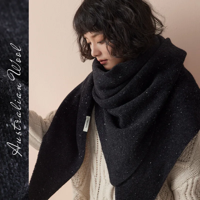 Merino wool scarf triangular shawl