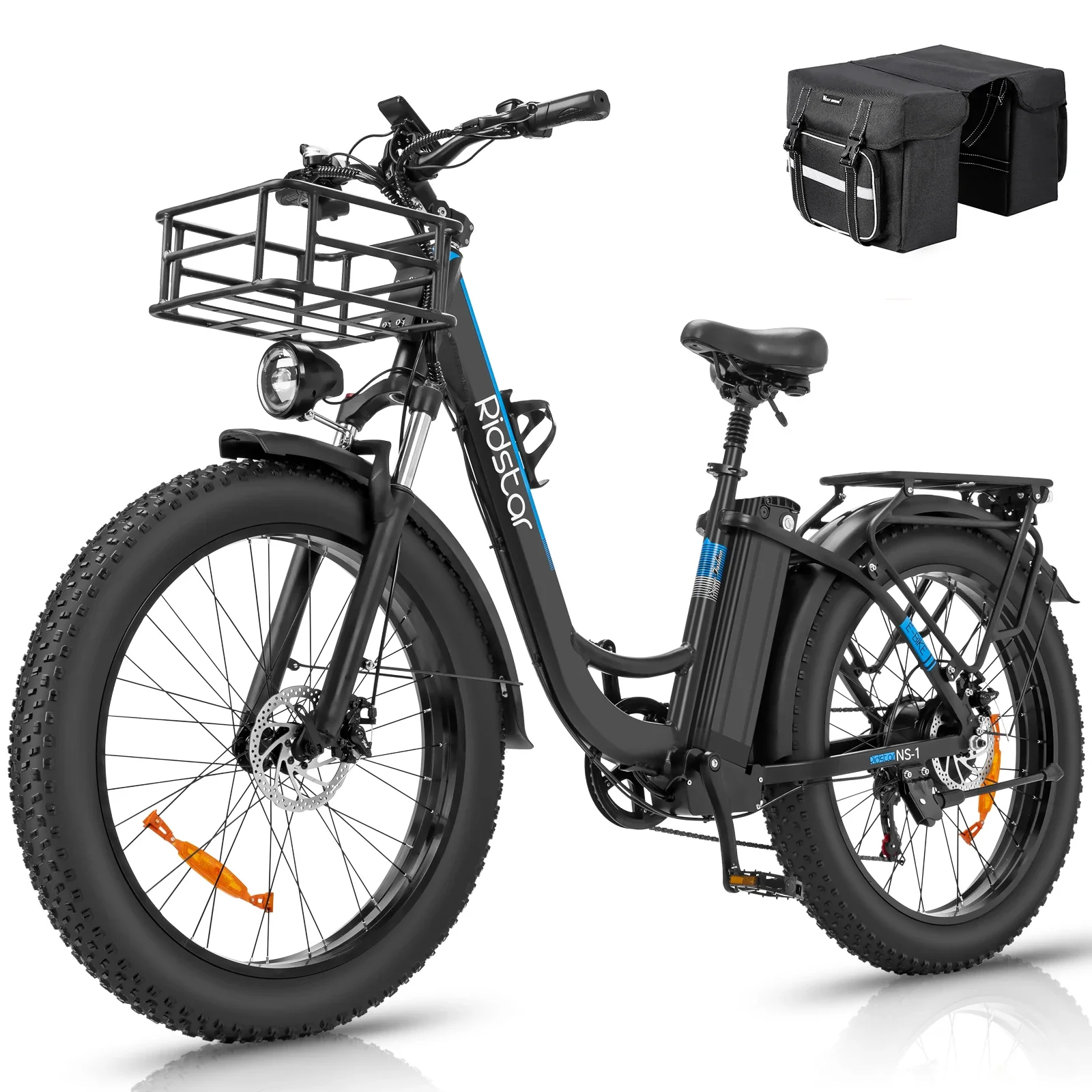 

New Electric Bike Ridstar MN-26 Adult 26*4.0Inch Fat Tire Off-Road Ebike 1500W 48V 20AH Powerful Mountain City Electric Bicycle