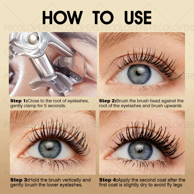 2er-Set Schwarze 3D-Mascara – wasserfest, langanhaltend, klumpt nicht, für dichte Wimpern_voghion.com