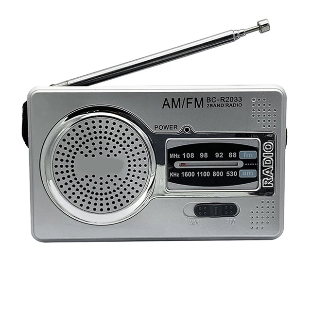 AM FM Music Player Dual Band HiFi Music Player Elder Radio Battery Powered Elder Pointer Radio 3.5mm Jack Telescopic Antenna