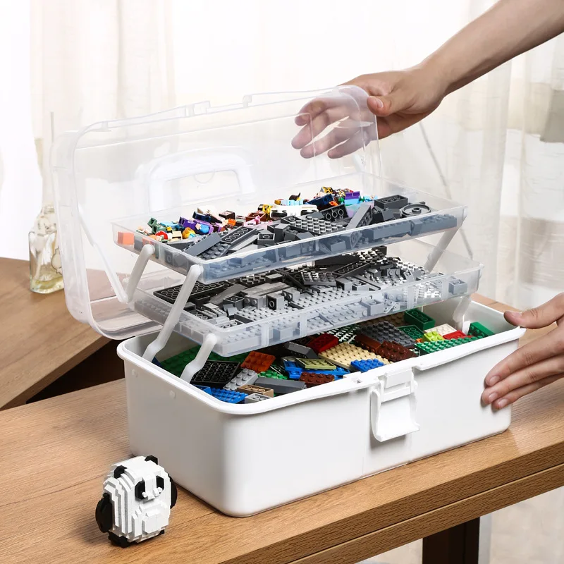 

Storage Box Multi-Layer Children's Toy Building Blocks Organizer Box Particle Puzzle Parts Classification Storage Containers