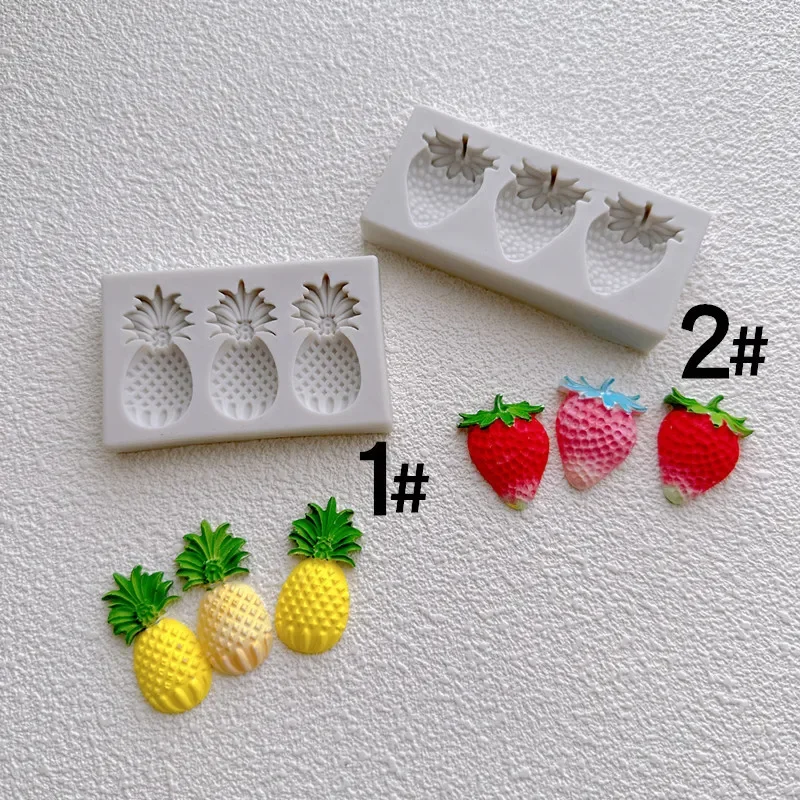 Hot Fruit Pineapple Strawberry Silicone Sugarcraft Mold Resin Tools Cupcake Baking Mould Fondant Cake Decorating Tools