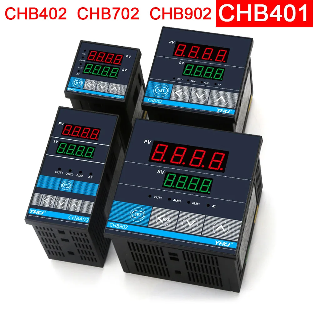 CHB401 อัจฉริยะดิจิตอลคอนโทรลเลอร์อุณหภูมิ CHB402 CHB702 CHB902 AC220V 48*48 72 96 มม.Solid State Smart Thermostat 1