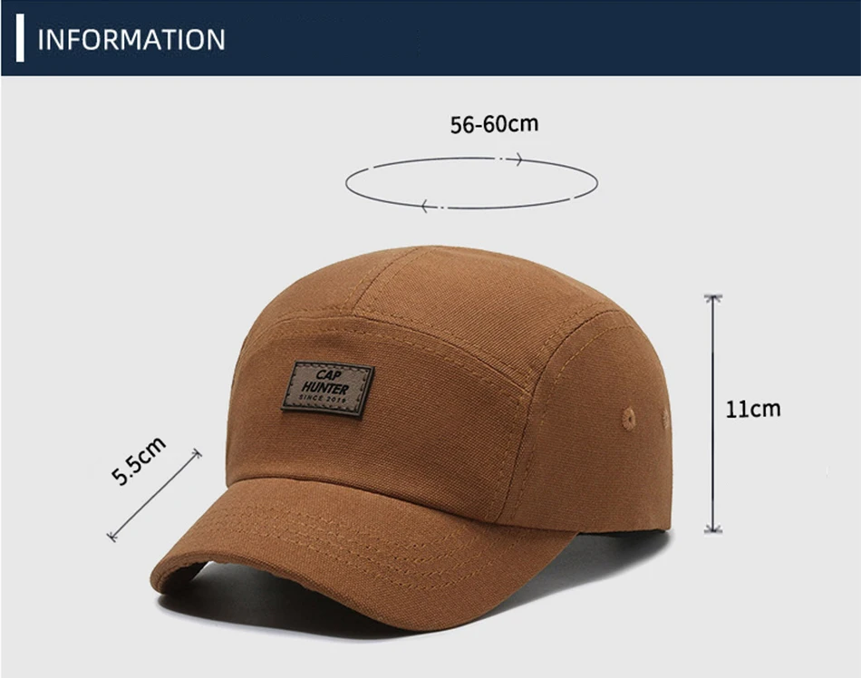FS Retro Braune Baseballkappe mit kurzem Schirm für Herren und Damen, Marken-Streetwear-Trucker-Hut, Baumwoll-Snapback, Hip-Hop-Kappen, Bone Masculino – Detail 2