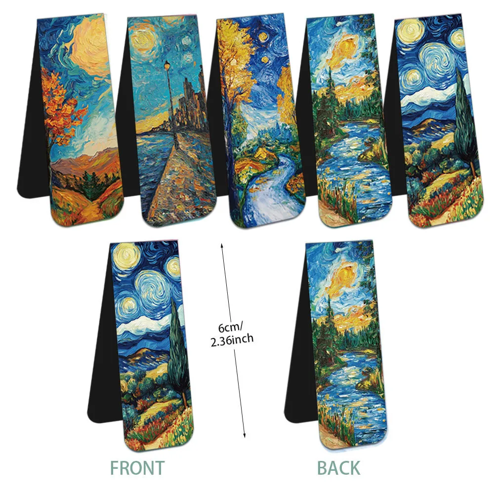 5PCS World Famous Paintings by Van Gogh Magnetic Bookmark Book Marking Page Clip DIY Student Stationery Creative Gifts magnetic bookmark bookmarks stationery supplies