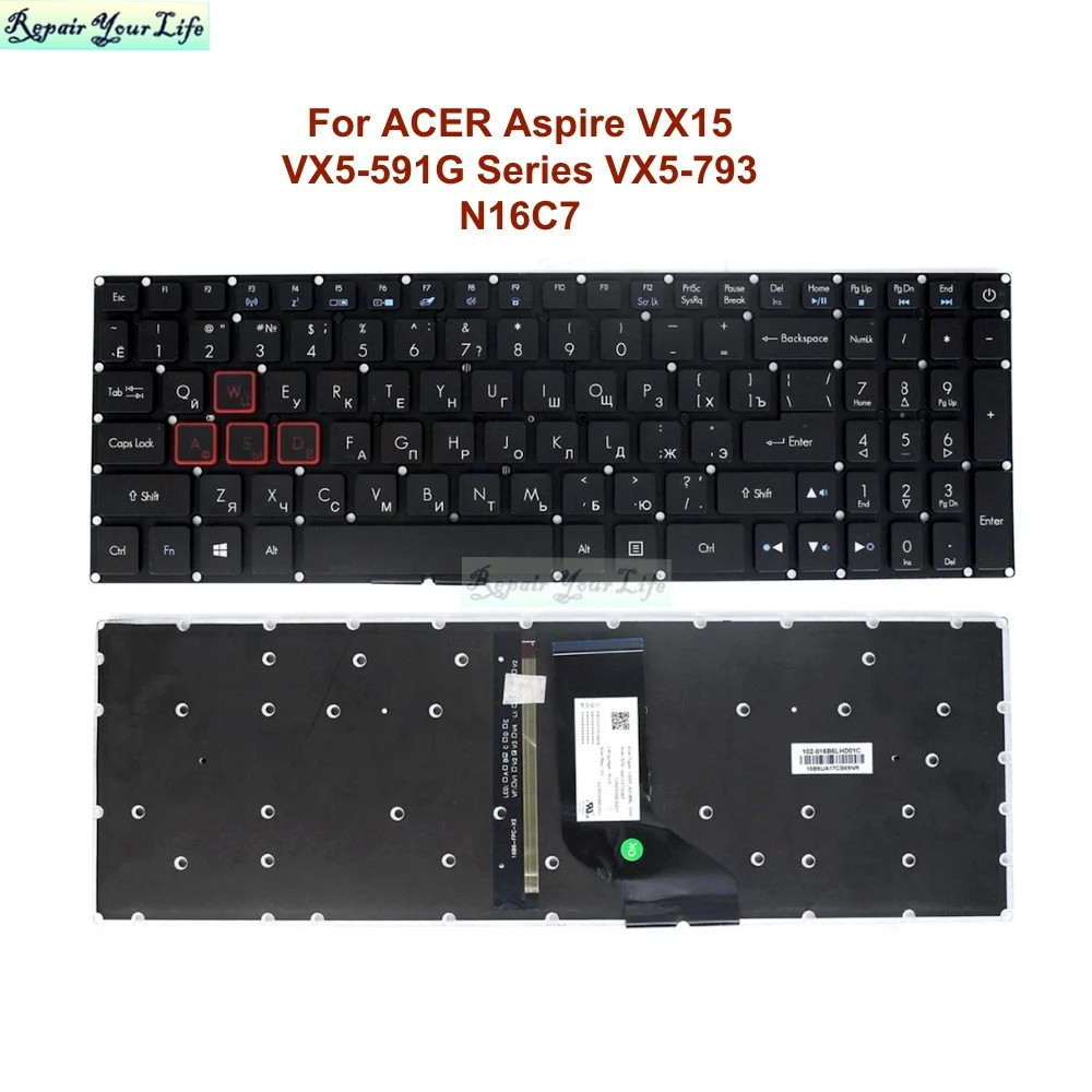 Teclado Retroiluminado para Acer Aspire Vx5591g 793g N16c7 N17c1 Original Russo Nós Inglês Lg5p-a51brl