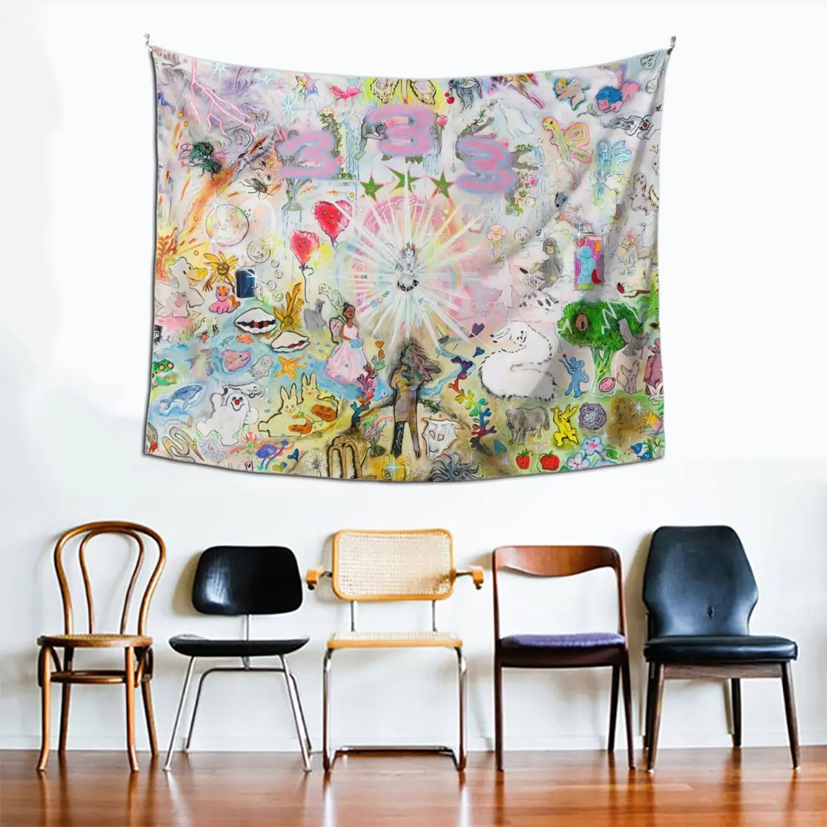 333 Bladee Album Cover Tapestry Colorful Polyester Wall Hanging Wall Decor Beach Mat Art Carpet