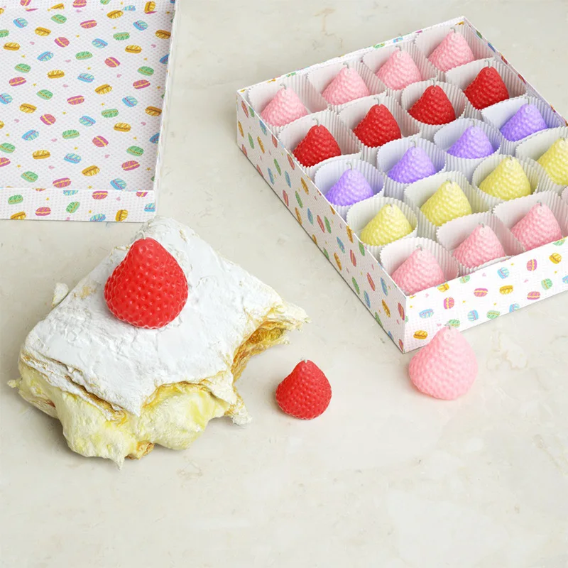 4 Holes Strawberry Shaped Silicone Candle Mold 3D Fruit Scented Candle DIY Craft Resin Mold Handmade Cakes Tools Bakeware 실리콘 몰드