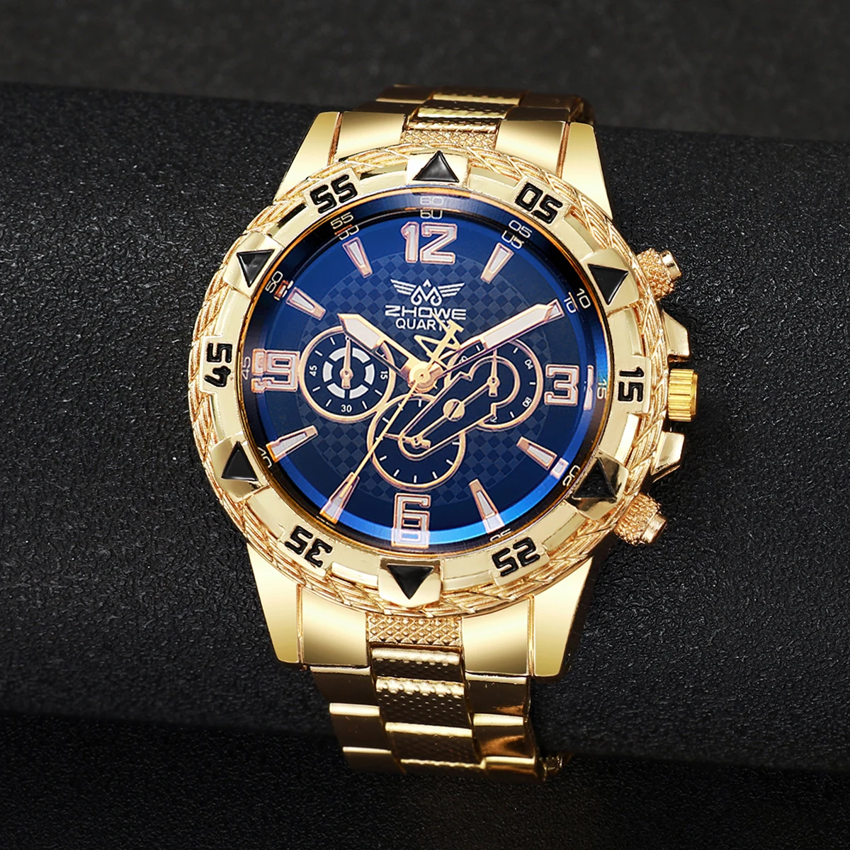 1pc Men's Business Watch Fashion Stainless Steel Men's Sports Quartz Watch 4