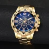 1pc Men's Business Watch Fashion Stainless Steel Men's Sports Quartz Watch 4