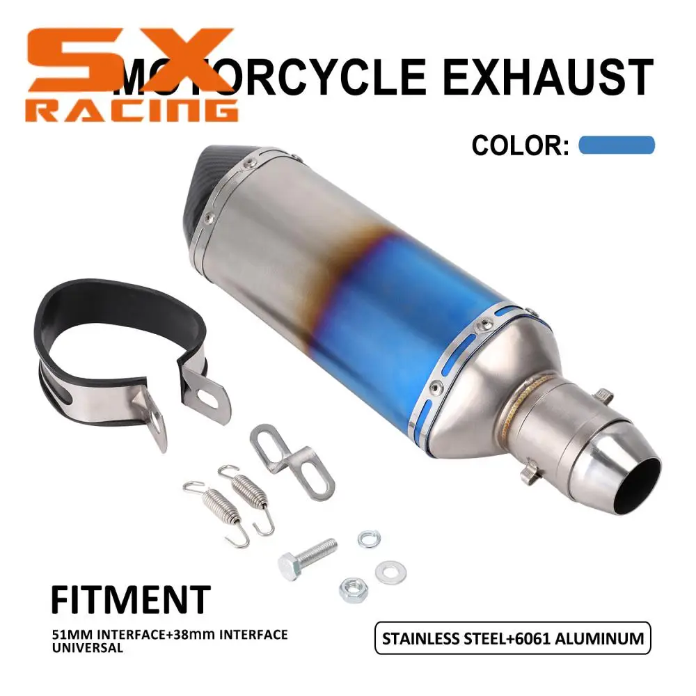 

55mm 33mm Interface Motorcycle Universal Exhaust Modified Muffler Pipe Echappement For YAMAHA KAWASAKI SUZUKI HONDA HUSQVARNA