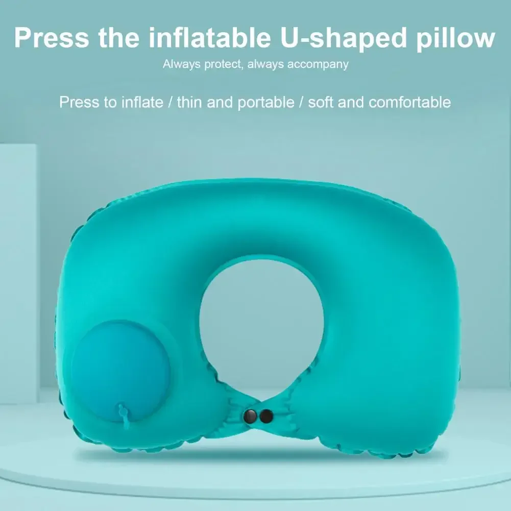 Travel Neck Pillow Comfortable Support Head 360 Degree Traveling Car Airplane Sleeping Head Supportive Press-inflatable Pillow 3
