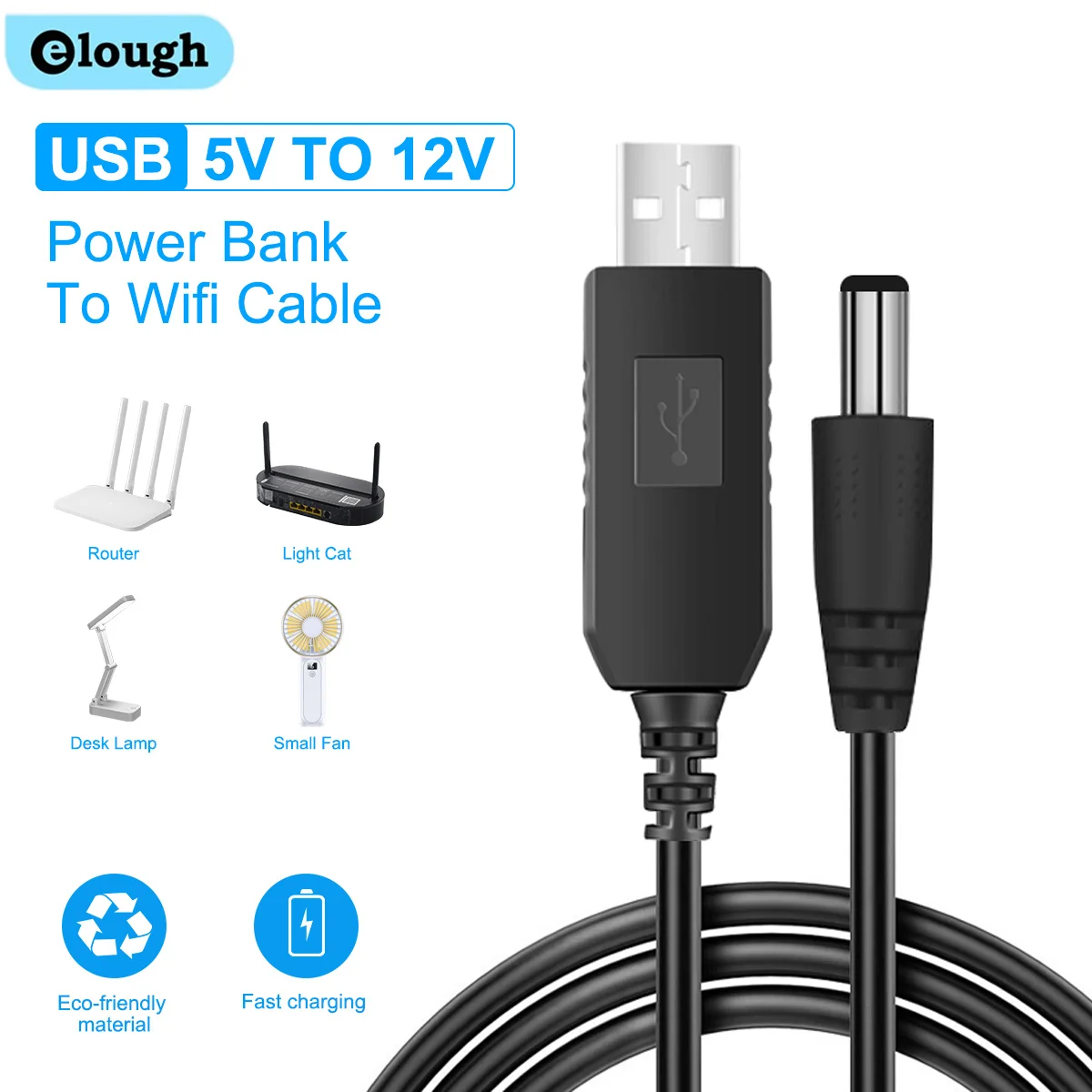 

USB 5V To DC 9 V/12V WiFi To Powerbank Booster Converter Cable 8DC Multifunctional Voltage Converter Cable For Router Camera