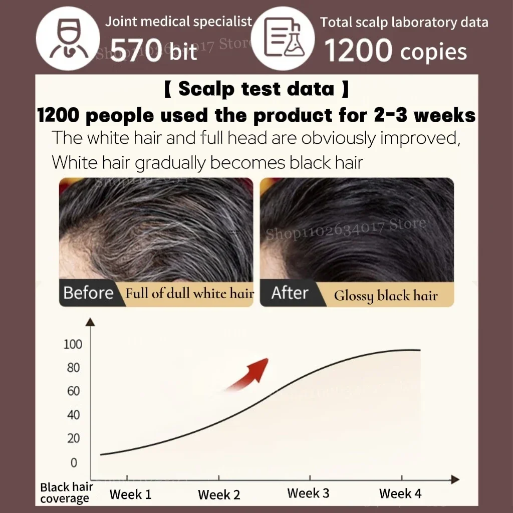 Olio per capelli da grigio a nero Riduce la grigio precoce nutre le follicoli Ripristina il pigmento nero naturale che oscura i capelli grigi/bianchi - immagine 4