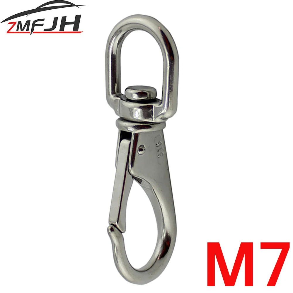 

1PC Silver Metal Swivel O-ring Eye Snap Hook Trigger Clasps Clips for Leather Craft Bag Strap Belt Webbing Key chain M7 Size