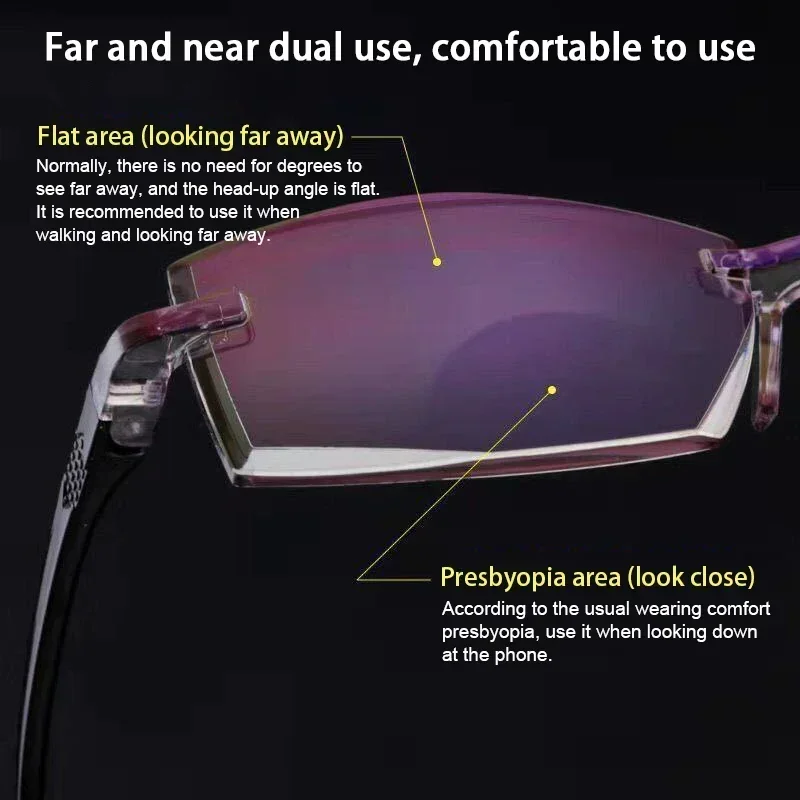 Eyewear Sapphire High Hardness anti blue light glasses Progressive Far and Near Dual-Use For Men Women