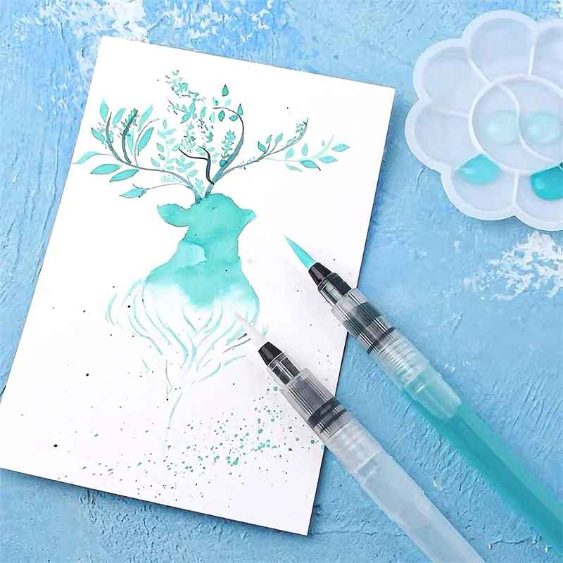 Watercolor Brush Pens 7/9/12pcs Set For Water Soluble Colored Pencil Aqua Brush Pen For Beginners