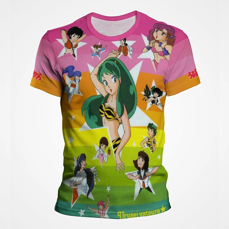 

Футболка Urusei yatсура для мужчин и детей, мультяшный аниме моробоши атару лм, 3d-принт, футболка для мальчиков, детские топы, летняя футболка