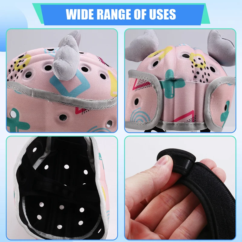 Adjustable Babysafety Helmet 360-Degree Headprotection, Soft Toddler Security Hat For Learning To Walk,-Y44A