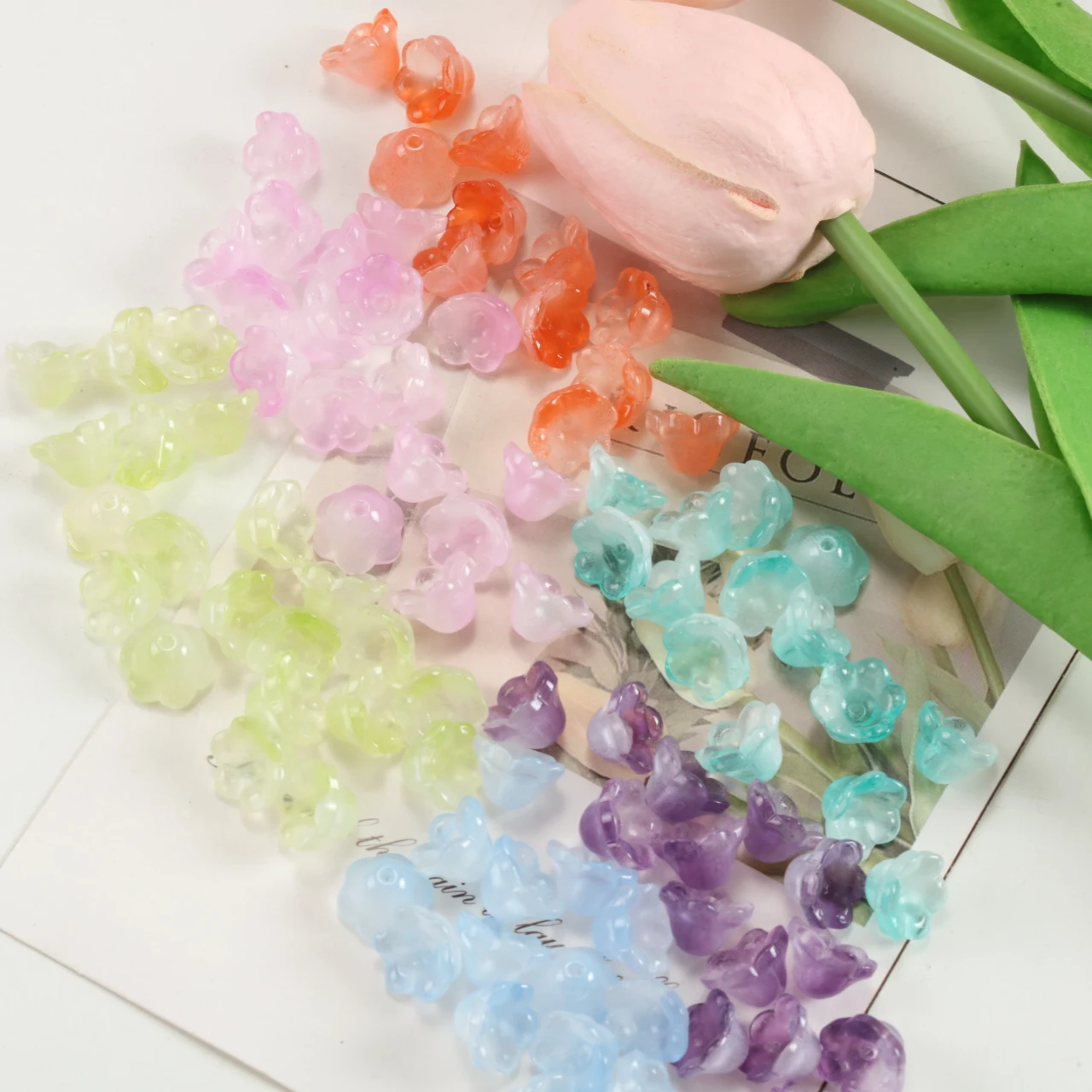 Colorful Flower Glass Beads 4