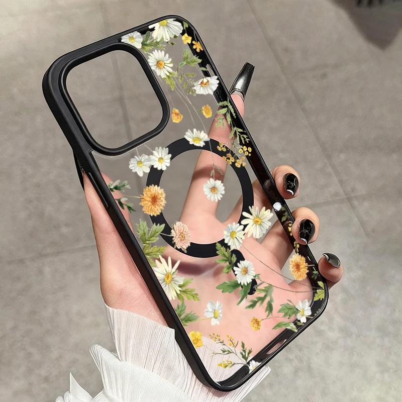 Fresh Small Floral Phone Case with Magsafe Wireless Charging Compatibility