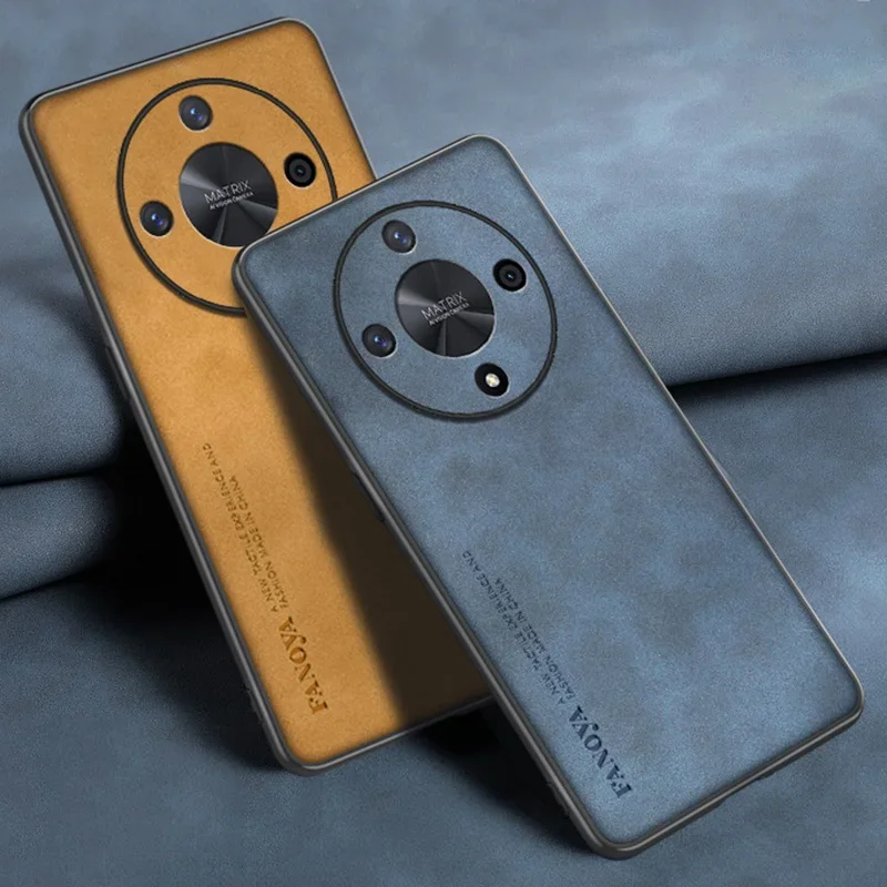 Luxury-Leather-Case-For-Honor-X9B-X9A-5G-Matte-Back-Cover-Silicone-Full ...