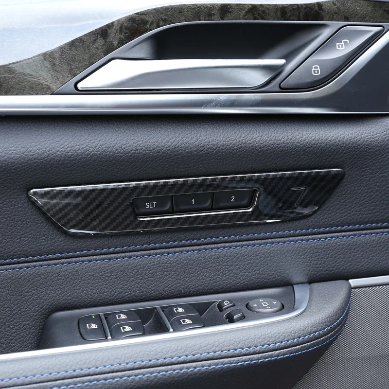 

ABS Carbon Fiber Texture Car Seat Memory Lock Button Frame Trim Cover Sticker For BMW 5 Series G30 2018-2022 Car Accessories