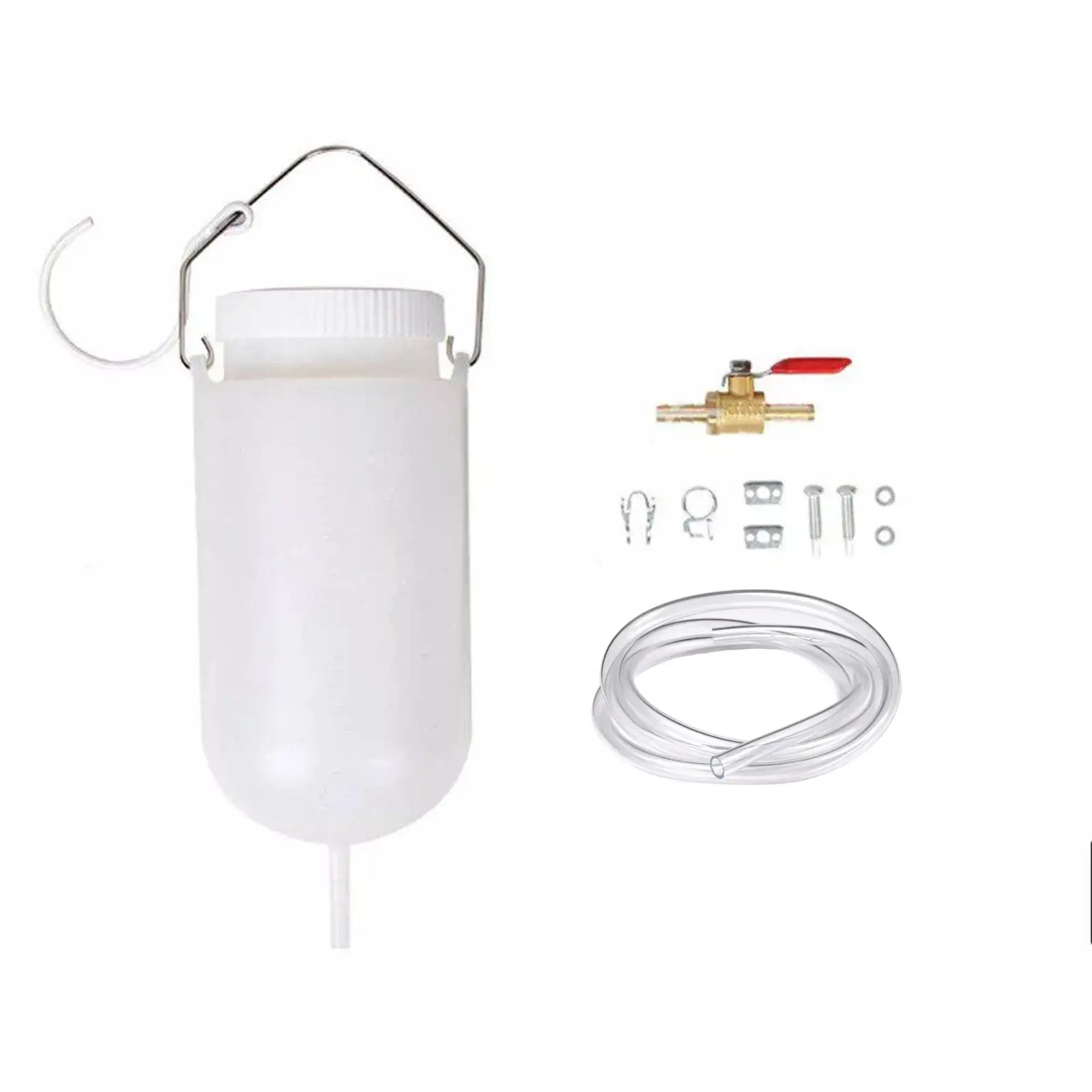 1L Auxiliary Fuel Tank Kit with Fuel Hose Maintenance with Scale Gas Tank Repair Tool for Motorcycle Car Enthusiasts Garage