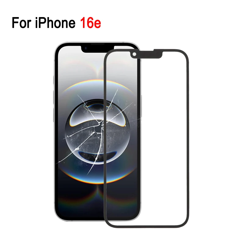 iPhone 16 16e 16-plus 16-pro 16 Pro Max용 16 시리즈 전면 유리 스크린 렌즈 커버 교체(OCA 광학 접착제 포함)