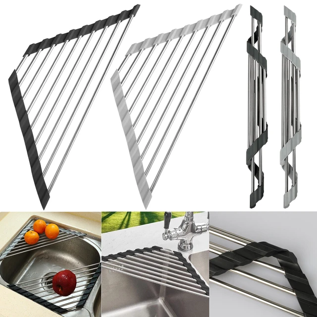 Stainless Steel Triangle Dish Drying Rack, Kitchen Sink Drain Storage Rack,  Foldable Drainer Accessories - AliExpress