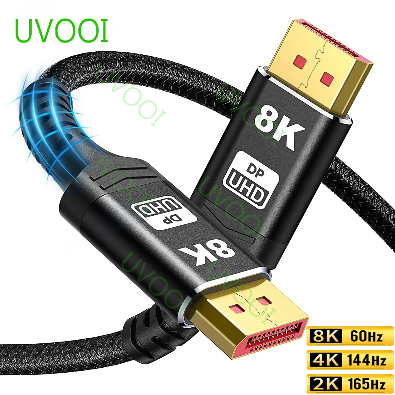 UVOOI DP To DP Cable For Laptop TV DisplayPort 1.4 Cable 8K 60Hz 4K