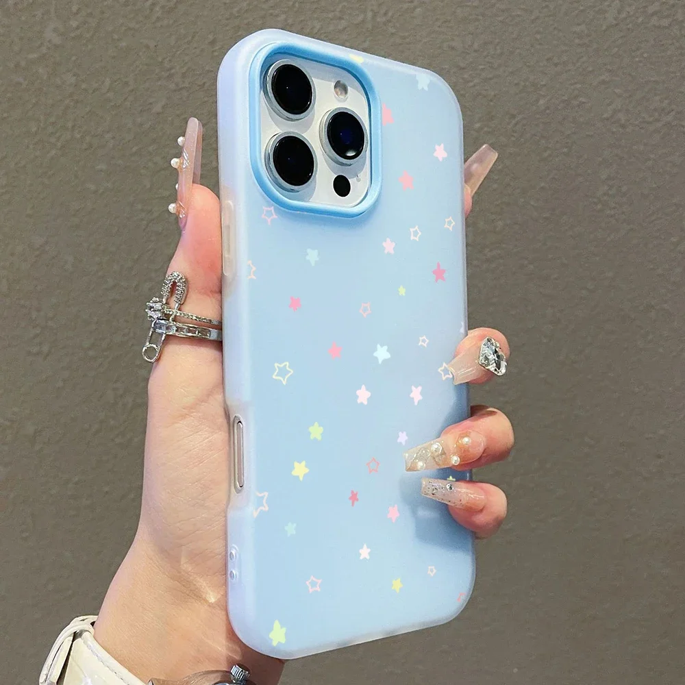 Cute Pastel Color Colorful Star Case For Samsung Galaxy S26 S25 S24 S23 Ultra S21 FE S22 Plus A57 A56 A55 A54 A34 A36 A35 Cover 5