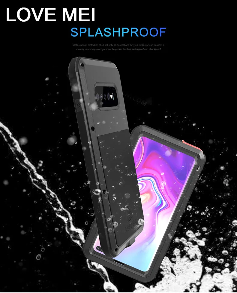 

Сверхмощный защитный металлический чехол LOVE MEI для Samsung Galaxy S10 + прочный чехол с защитой от воды/грязи/ударов для Samsung Galaxy S10 Plus