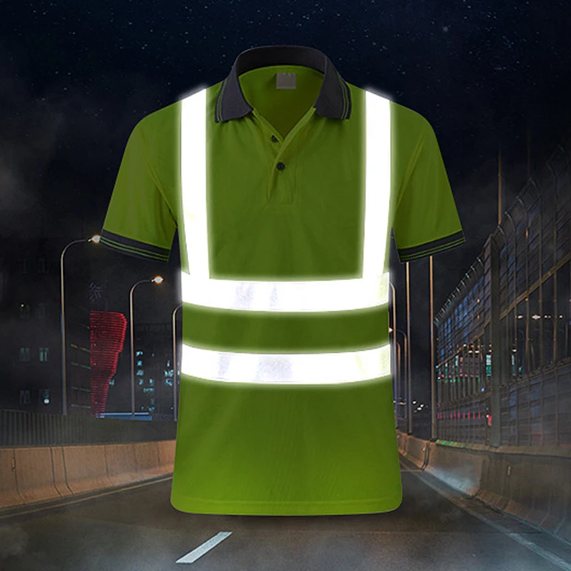 Safety Vest Men T Shirts T-Shirt for Men Work Safety Vest Fluorescent Yellow Workwear Vest ﻿Safety Volunteer Uniform