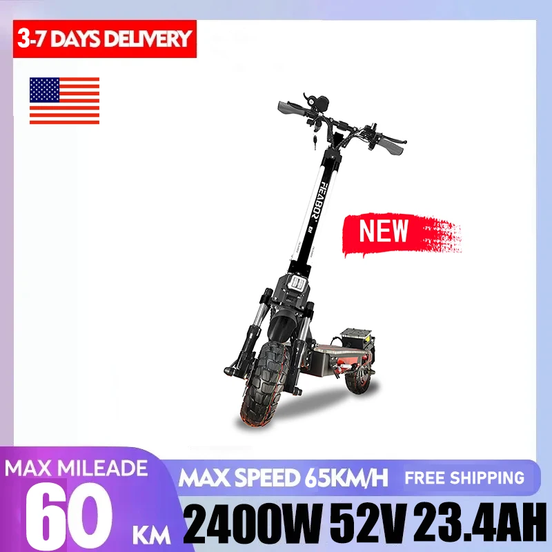 

US Warehouse ARWIBON ELF 52V 2400W Aluminum Alloy E Scooters Electric Adult Electric Scooter With Hydraulic Brake