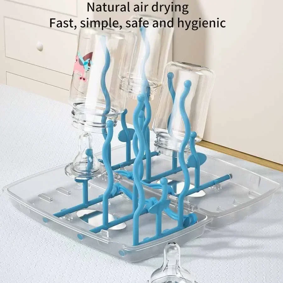 Baby Bottle Drying Rack Dustproof Detachable Multi Functional Folding Dry Rack for Pacifier Drying Portable Storage Box
