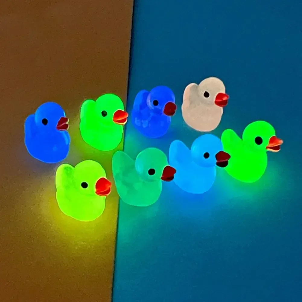 Luminous Resin Dolls Crafts Decoration Table Decoration and Accessories 5/10pcs Room Decor Mini Car Duck Ornaments Home Garden.