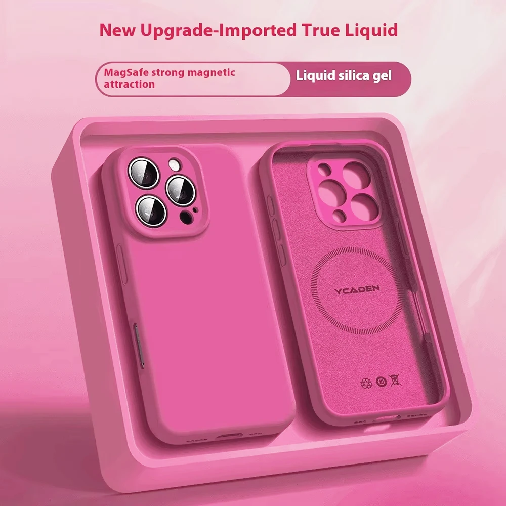 ตัวเลือกสินค้า เคสซิลิโคนนุ่มสีสด iPhone 17/16/15/14/13/12 Pro Max Air ชาร์จไร้สาย Magsafe