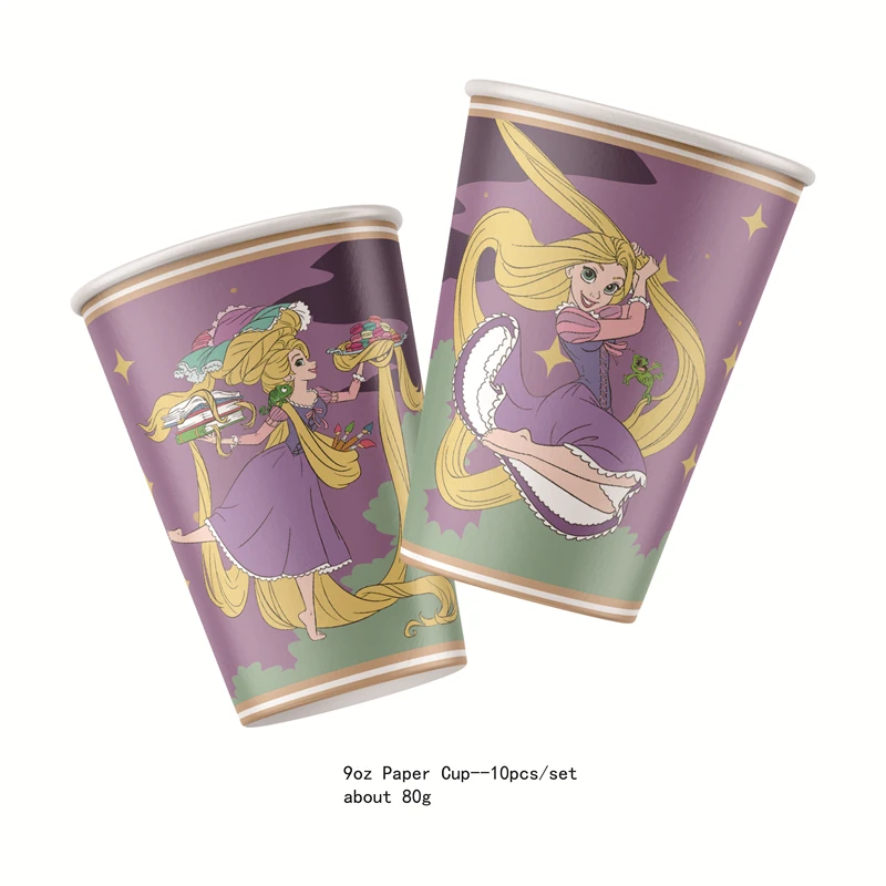 Tangled Rapunzel Party Pack For 16 Guests - Plates, Napkins, Tablecloth, Sash & Stickers