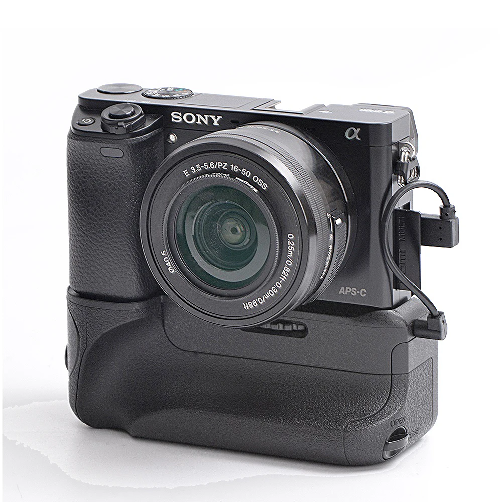 Mcoplus BG-A6000 Vertical Battery Grip holder for Sony A6300 A6000 A6400 A6100 Camera as VG-A6300 / work with NP-FW50 battery