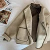 Lamb Fur Jacket Women's Crew Neck Loose Fit Short Outerwear Korean Style Autumn New Arrival Small Size Friendly Lamb Velvet Top